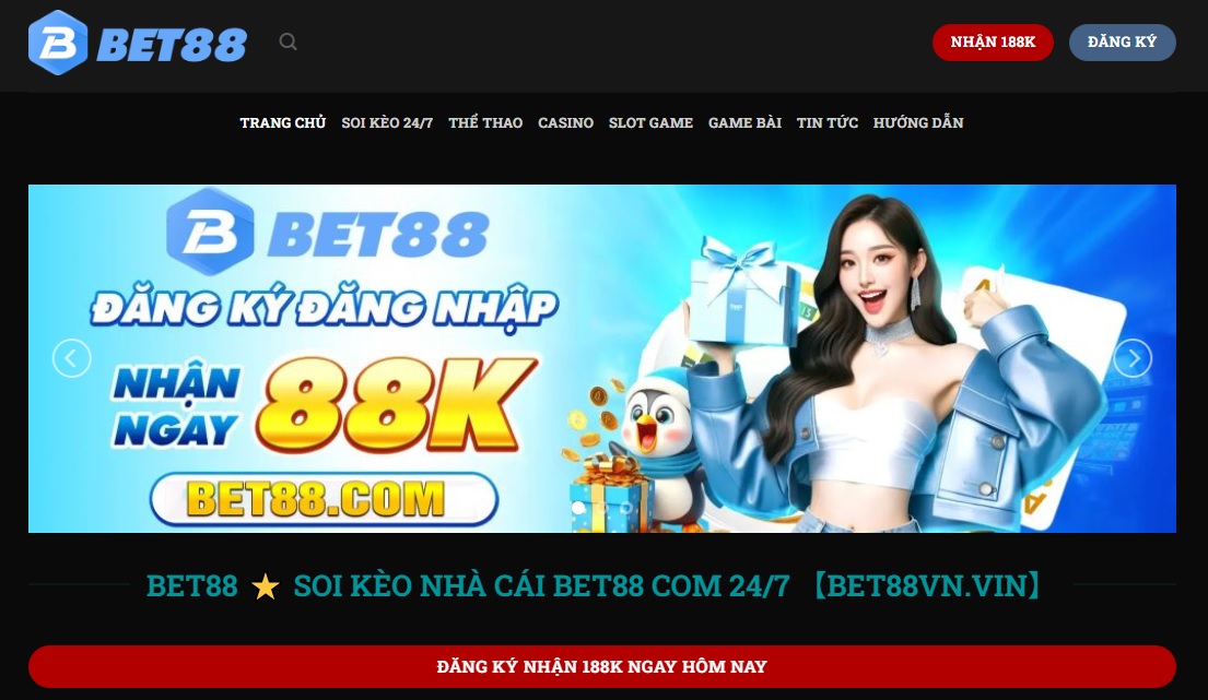 Truy cập vào trang chủ nhà cái BET88 và đăng nhập tài khoản